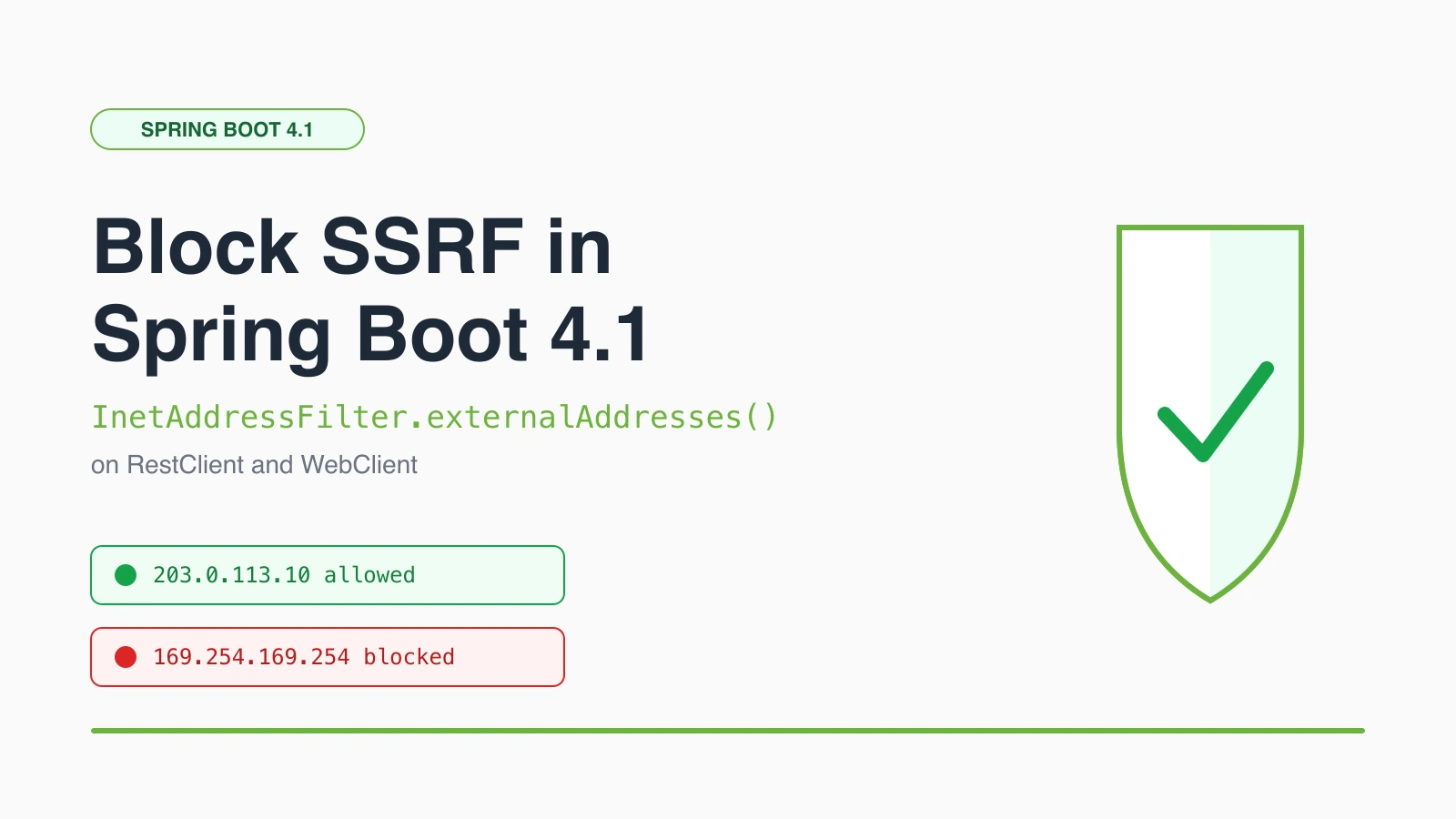 How to Block SSRF in Spring Boot 4.1 with InetAddressFilter